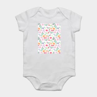 Watercolor flowers and leaves 1 Baby Bodysuit